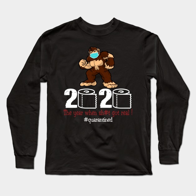 Bigfoot 2020 The Year When Shit Got Real Long Sleeve T-Shirt by AteezStore